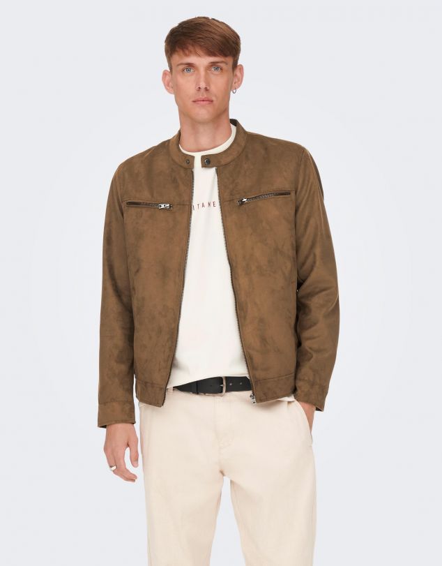 CAZADORA EFECTO PIEL DE HOMBRE DE ONLY&SONS