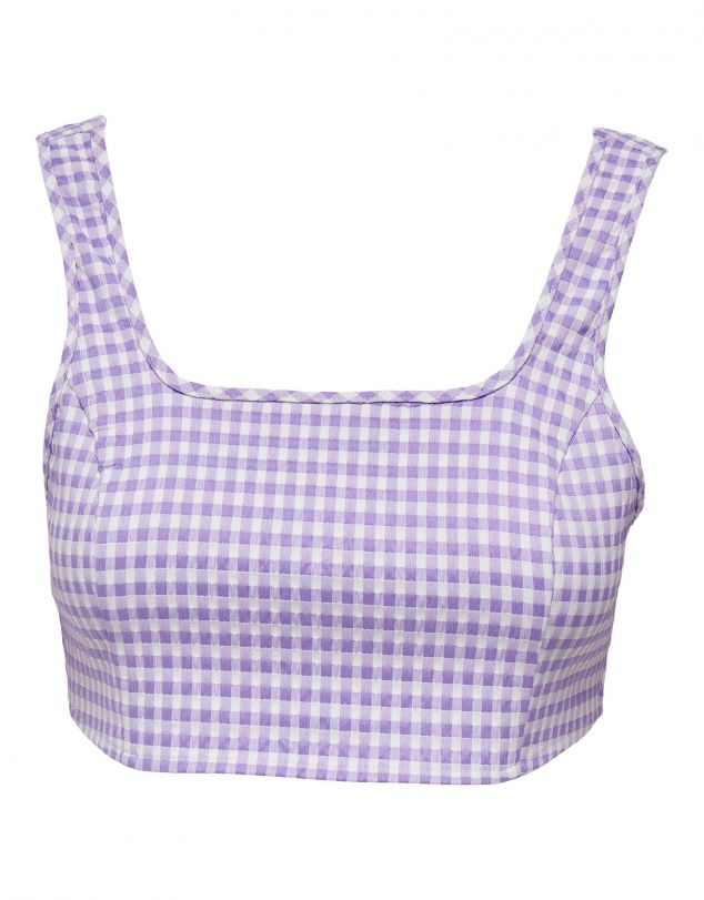 TOP ONLCAROLA S/L CROP CHECK TOP PNT
