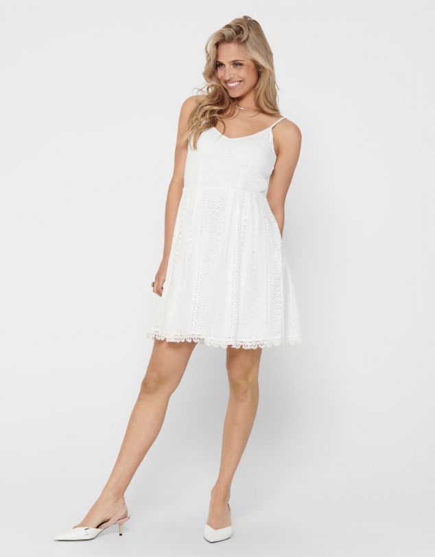 VESTIDO BLANCO DE TIRANTES MUJER ONLY