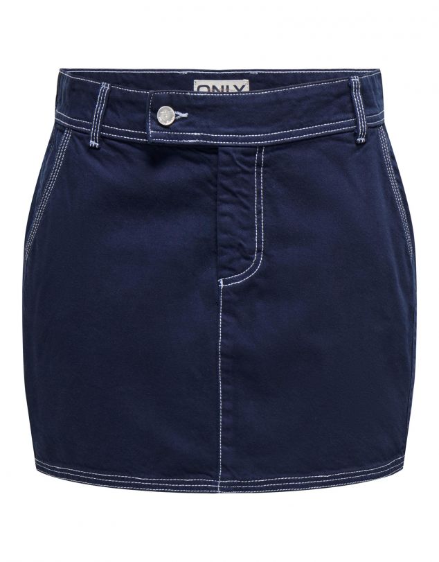 FALDA VAQUERA CORTA AZUL OSCURA DE MUJER DE ONLY