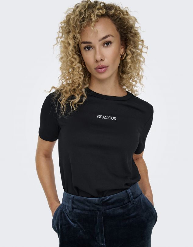 CAMISETA CON LETRAS DE MUJER DE JACQUELINE DE YONG