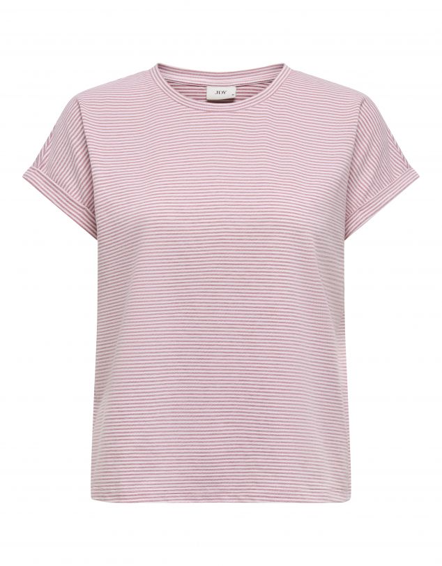 CAMISETA DE TEJIDO VAPOROSO DE RAYAS DE MANGA CORTA DE MUJER DE JACQUELINE DE YONG