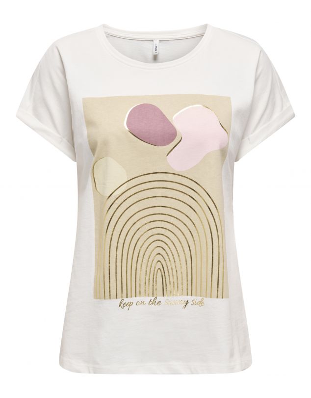 CAMISETA DE MANGA CORTA CON DIBUJO EN PARTE FRONTAL DE MUJER DE ONLY