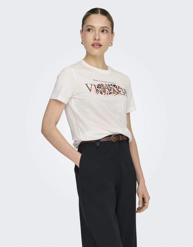 CAMISETA DE MANGA CORTA CON DIBUJO DE MUJER DE ONLY