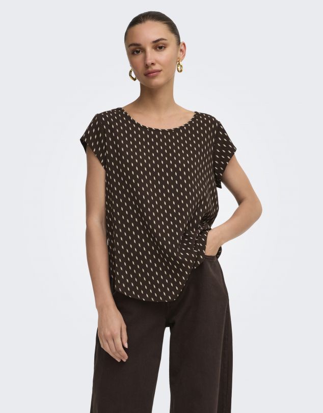 BLUSA ESTAMPADA DE MANGA CORTA DE MUJER ONLY