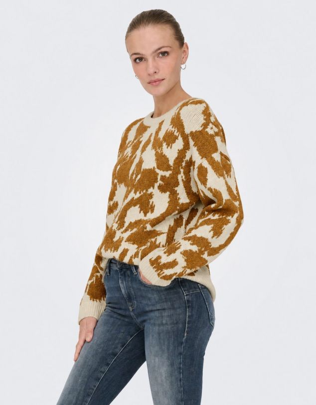 JERSEY ESTAMPADO EN CONTRASTE CON LIGERO BRILLO DE MUJER DE ONLY