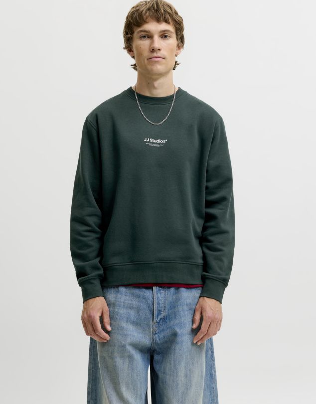 SUDADERA  DE CUELLO REDONDO CON LETRAS EN RELIEVE DE HOMBRE DE JACK AND JONES