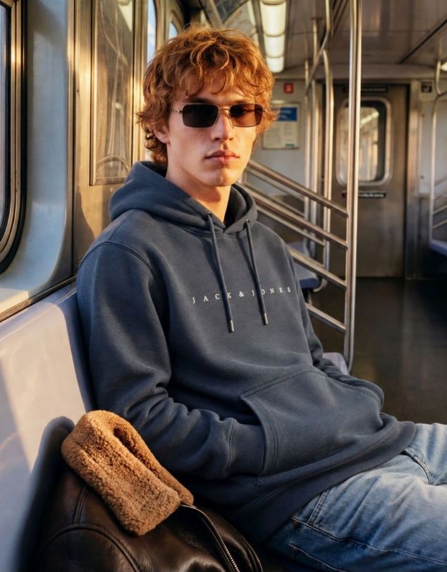 SUDADERA CON  LOGO Y CAPUCHA DE HOMBRE JACK AND JONES