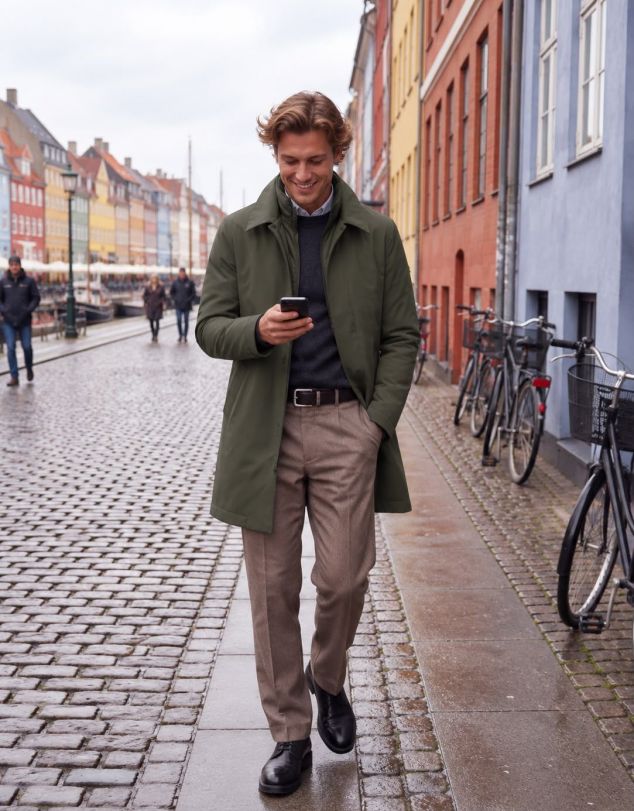 ABRIGO  IMPERMEABLE TECHFUSION VERDE OLIVA DE HOMBRE DE JACK AND JONES