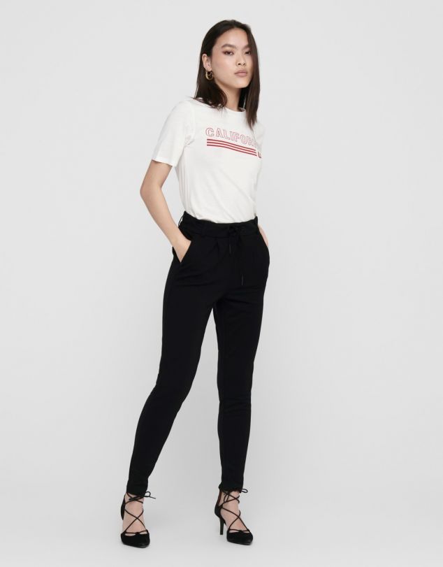 PANTALON DE PUNTO ELÁSTICO CON CORDÓN DE AJUSTE DE MUJER DE ONLY